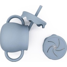 Myra Shop 3ü1 Arada Silikon Atıştırmalık Tabak, Kap, Pipetli Bardak