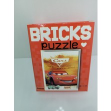 Peluvel - Bricks Puzzle Cars Şimşek Mcqueen 100 Parça Yapboz | 10X15 cm
