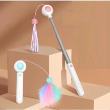 Calperia Uzayan Kedi Oltası Oyuncağı - Pembe Etkileşimli Oyun Çubuğu