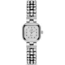 Platin Pierre SA-PL-1178LA-A1 Taşlı Minimal Kare Kadın Kol Saati