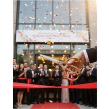 Abnturk Açılış Makası | Özel Gün, Söz, Nişan Kurdele Makası 190X100 cm Gold Tutma Saplı Şık Makas