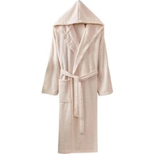 Pamuklu Kapüşonlu Bornoz Unisex Kadın Erkek Yumuşak Dokulu Premium Banyo Bornozu