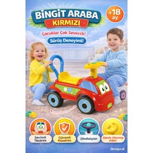 Denapcal Bingit Araba Kırmızı Oturaklı Çocuk Arabası Direksiyonlu 1 Adet Güvenli Tasarım