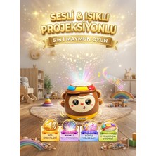 Depomiks Müzikli ve Işıklı Hareketli Maymun - 5'i 1 Arada Eğitici Bebek Oyuncağı - Uyku Arkadaşı & Projeksiyonlu