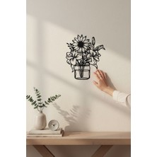 Dekoratif Duvar Süsü 3D Baskı – Minimal Çiçek Vazo Tasarım Modern Duvar Dekoru