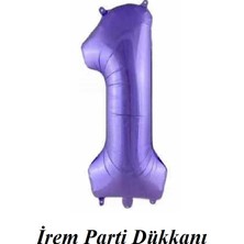 İrem Parti Dükkanı Mor Renk 1 Yaş Rakam Balon 76 cm 34 Inç