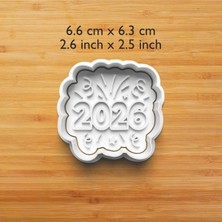 Hobist 2026 Yeni Yıl Yazı Desenli Kurabiye ve Şeker Hamuru Kalıbı