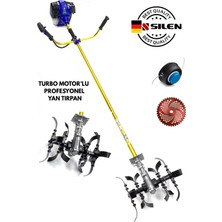 Silen Turbo Motorlu Benzinli Yan Tırpan + Toprak Çapalama Aparatı 6,8 Hp
