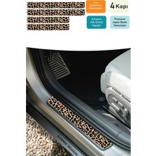 Karımın Tasarımı Leopar Desen Kapı Eşiği Sticker 4 Parça – Karbon Kaplama Çizilmeye Dayanıklı Premium Set Kadınlara Özel Tasarım