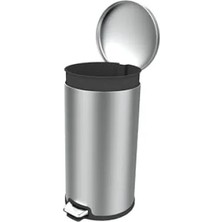 Calperia Bombe Kapaklı Paslanmaz Çelik Çöp Kovası, 40LT, Siyah