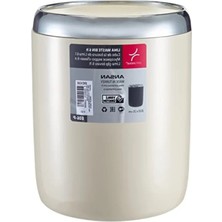 Calperia Krom Dekorlu Bej Çöp Kovası - Sallanır Kapaklı