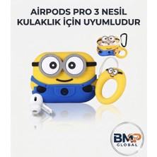 BMP GLOBAL Airpods Pro 3. Nesil Uyumlu Karakter Tasarımlı Silikon Kılıf - Sarı Minyon Serisi