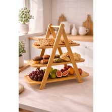 Nokka 3’lü Bambu Sunum Tabağı Seti – Doğal Ahşap Servis Tabakları 25X14 / 32X14 / 39X14 cm