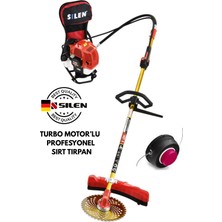 Silen Turbo Motorlu Benzinli Sırt Tırpan Ot Çalı Çim Biçme Makinesi 6,8 Hp