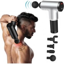 Epilons Darbeli Titreşimli Tabanca Masaj Aleti Kas Rahatlatıcı 4 Başlıklı Şarjlı Göbek Eritme Cihazı Zayıflama ve Selülit Giderme