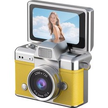 Azurtech Mini Dijital Kamera 720P Hd Flip Ekran Retro Ccd Çocuk Kamerası 64GB Hafıza Kartlı Taşınabilir Kamera