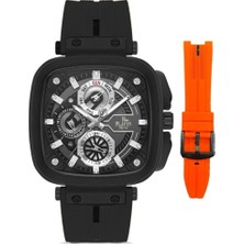 Platin Pierre SA-PL-1038GD-ZQ2 Silikon Kordon Fonksiyonları Aktif Kare Erkek Kol Saati