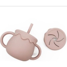 Myra Shop 3ü1 Arada Silikon Atıştırmalık Tabak, Kap, Pipetli Bardak