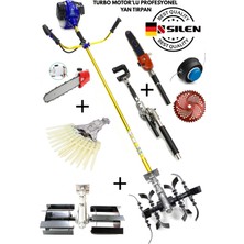 Silen Turbo Motorlu Benzinli Yan Tırpan + Full Bahçıvan Set 6,8 Hp