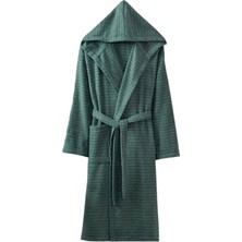 Pamuklu Kapüşonlu Bornoz Unisex Kadın Erkek Yumuşak Dokulu Premium Banyo Bornozu