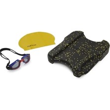 Calperia 3'lü Yetişkin Yüzme Seti - Pullkick, Bonesi, Gözlük