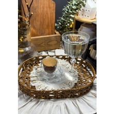 Zeynepin Dükkanı 1 Adet Rattan Görünümlü Oval Çay Kahve Sunum Dekor Tepsi