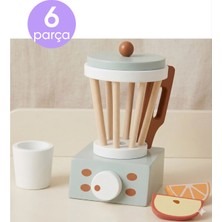 Nilberry Ahşap Blender Oyuncak Seti 6 Parça – Montessori Mutfak Oyuncağı, Eğitici Rol Yapma Oyunu Doğal Ahşap