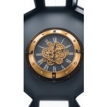 Kasımoğulları Concept Premium Serisi Roma Rakamlı Metalik Bronz Çarklı Duvar Saati