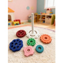 3D Tasarım 6 Halkalı Spiral Oyun Kulesi-Eğitici ve Eğlenceli Oyuncak