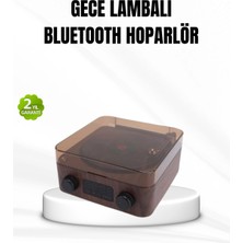 Epilons Bluetooth Hoparlörlü Gece Lambası Dijital Saat ve Ambiyans Işığı Çok Amaçlı