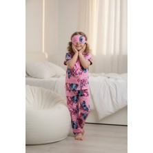 Pijakids - Serenad Pjkö Stittcch Desenli Pembe Kısa Kollu Önden Düğmeli Kız Çocuk Pijama Takımı 4-12 Yaş 524K