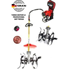 Silen Turbo Motorlu Benzinli Sırt Tırpan + Toprak Çapalama Aparatı 6,8 Hp