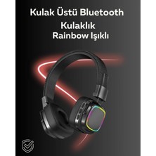 Epilons Rgb Işıklı Katlanabilir Bluetooth 5.3 Kulak Üstü Kulaklık