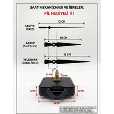 Silva Nature Akar Saat Mekanizması Sessiz Duvar Saat Mekanizması 22 mm Şaft -Modern Akrep-Yelkovan-Saniye-Askılı