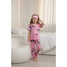 Pijakids - Serenad Pjkö M.mause Desenli Pembe Kısa Kollu Önden Düğmeli Kız Çocuk Pijama Takımı 4-12 Yaş 523K