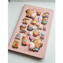 LUXMON Capybara (Kapibara) Kabartmalı 3D Puffy Mini Sticker Seti Defter Tablet Telefon Laptop Süsü
