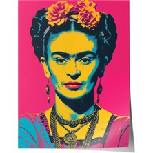 Zestia Premium Poster Frida Kahlo Pop Art Renkli Portre Yorumu Salon Dekoru