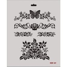 Rich New Seri N-107 Stencil 35X25 cm