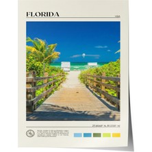 Zestia Poster Florida Plaj Yolu Şehir Manzarası Salon Dekoru