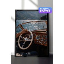 Zestia Siyah Çerçeveli  Duvar Tablosu Klasik Tekne Kokpiti Vintage Lüks Salon Dekoru