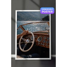 Zestia Beyaz Çerçeveli  Duvar Tablosu Klasik Tekne Kokpiti Vintage Lüks Salon Dekoru