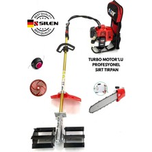 Silen Turbo Motorlu Benzinli Sırt Tırpan + Toprak Çapalama + Dal Budama Aparatı 6,8 Hp