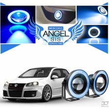76MM Buz Mavi LED Angel Sis Farı, Volkswagen Golf 5 Uyumlu, Universal
