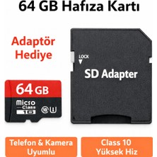 64 GB Sd Kart Hafıza Kartı Micro Sd Kart  ve Adaptör