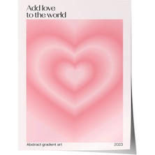 Zestia Premium Poster Pembe Tonlarda Soyut Kalp Formu Minimal Aşk Yatak Odası Dekoru