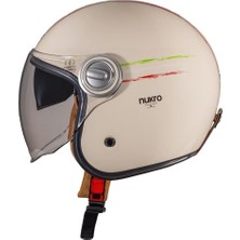 Nukrotech Nukro B-108 Way Cream Red Yazlık Motosiklet Kaskı
