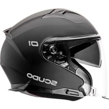 Calperia Mat Siyah Çene Açık Güneş Vizörlü Motosiklet Kaskı