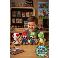 Toyfest Simba Nintendo Super Mario Peluş 4’lü Set 20 cm Mario Luigi Yoshi Toad Lisanslı Oyuncak