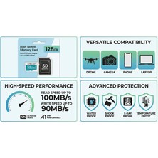 Hibo Tekno 128 GB Micro Sd Kart Hafıza Kartı Micro Sd Kart  ve Adaptör