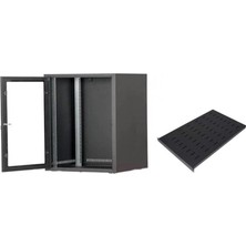 Setrack 19'' 7u 600X600 Duvar Tipi Rack Kabinet + Sabit Raf Türkiye Menşeli 2U Kasa Tipi